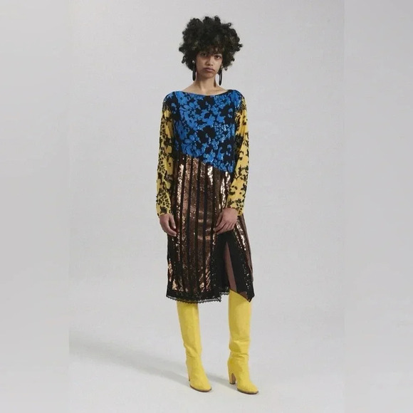 Rachel Comey Dancando Sequin Dress Size 00 Color Black Blue - Picture 2 of 12